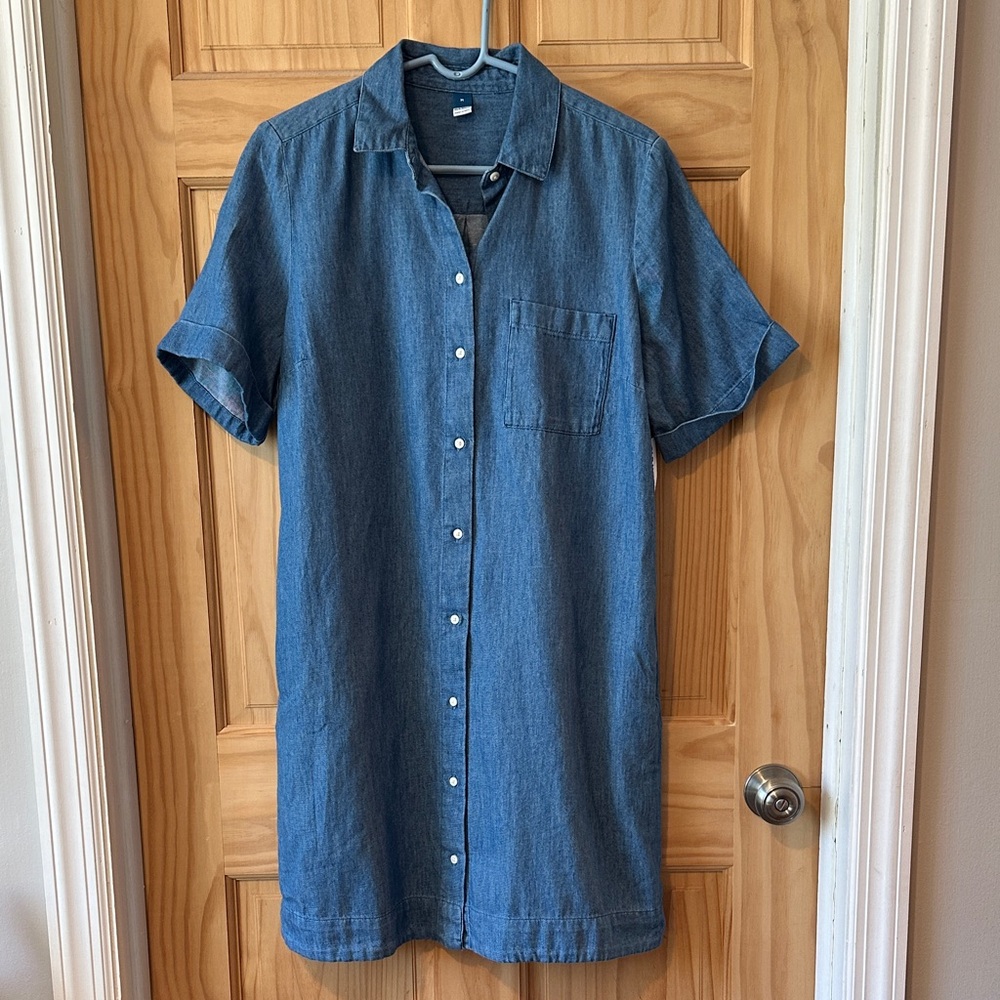 Old Navy Women's Casual Blue Button Down Dress